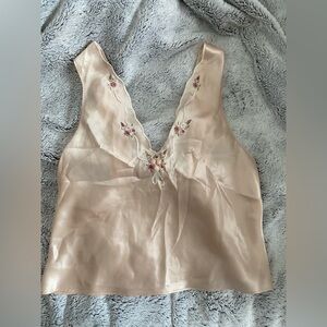 Vintage Gilligan & O'Malley Soft Blush Pink Satin Camisole